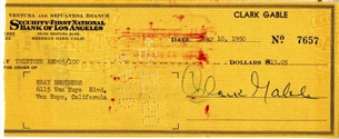 Clark Gable Signed Check 